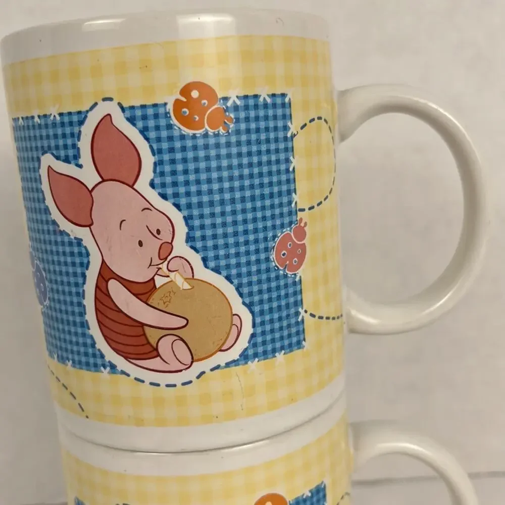 Disney Winnie the Pooh Mugs Cup Set of 2 Coffee Tea Cocoa Tigger Piglet 10 ounce